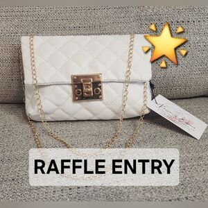 Raffle Entry to Win 1 NWT White Crossbody Bag with Gold Hardware